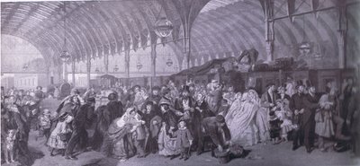 The Railway Station, Bibbys Annual, 1916-1917 by William Powell after Frith